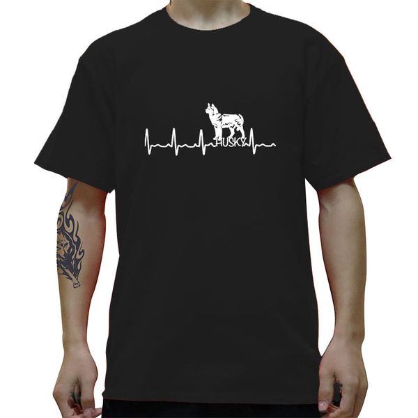 

men heartbeat husky funny for dog lover funny crew neck short sleeve clothes cotton hoodie designers t shirts sweatshirt