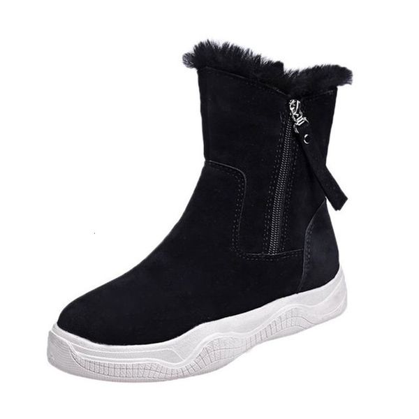 

2021 new super winter warm boot camuroza women genuine leather shoes from female for woman mujer gross snow boots furry ladies 1reh, Black
