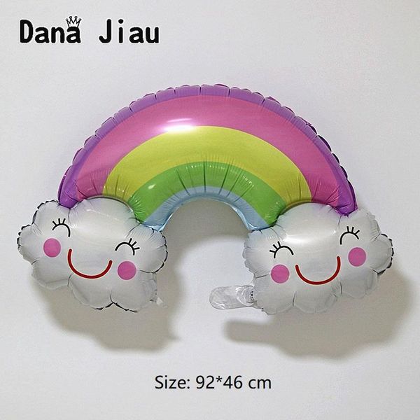 

92*46cm big rainbow smile cloud balloons birthday party wedding accessories decoration anniversary helium balloons sunshine toy