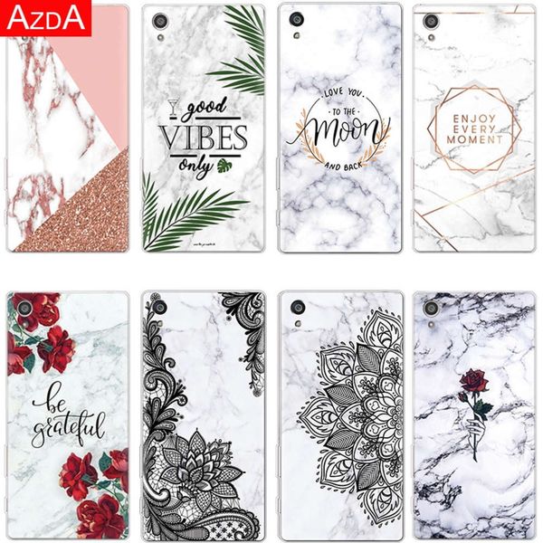 

bgrfsony xperia l2 l3 x xa xa1 xa2 ultra plus xz xz1 xz2 compact xz3 z5 luxury marble set, xperia 10 sets, tpu flower setswza