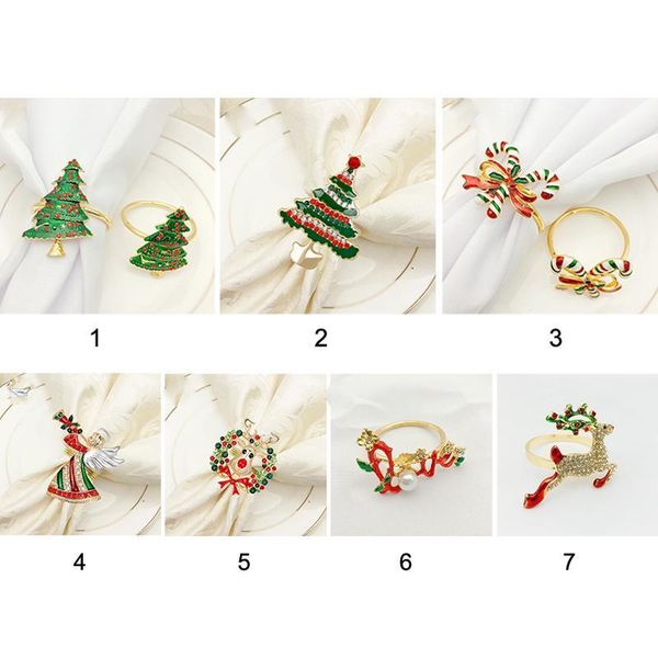 

christmas napkin rings metal napkin holder ring buckles with rhinestones for table decorations christmas banquet holid qylhit