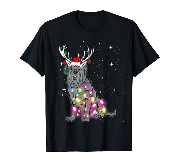 

christmas lights neapolitan mastiff t-shirt-men's t-shirt-black, White;black