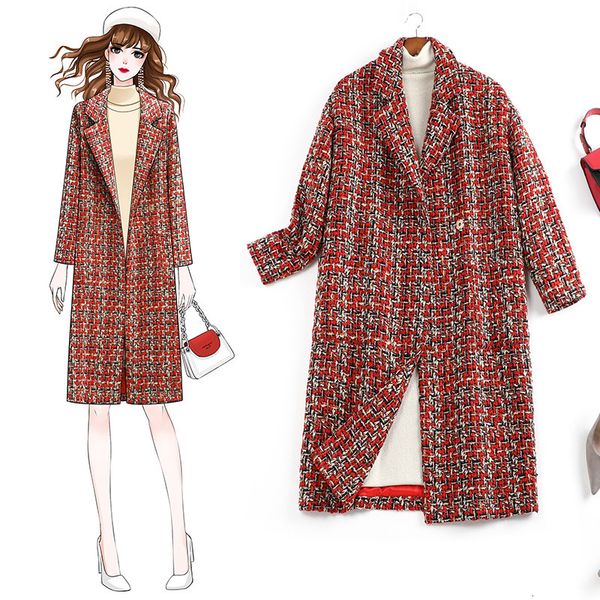 

wool autumn/winter 2021 new thick large elegant jacket 80026 wlwu, Black