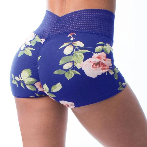 

europe and america cross border separate station new style selling women's sports yoga fitness lace printed bum lift sh, Black;blue