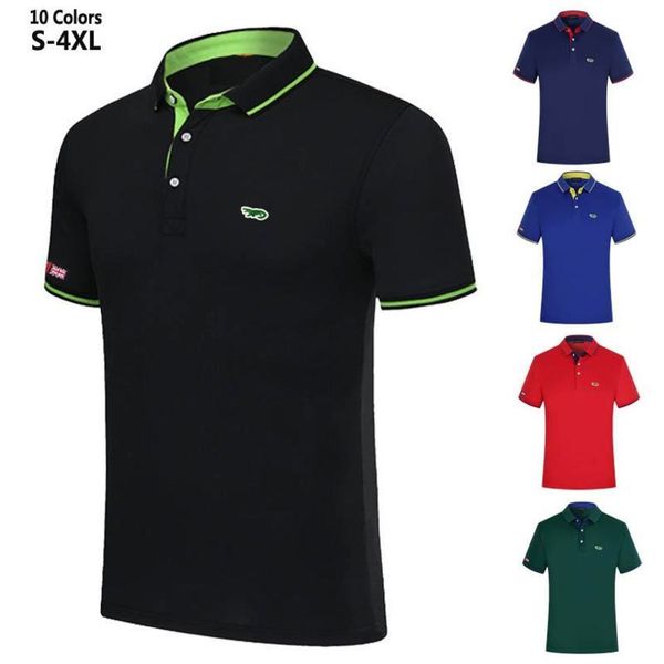 

Men's short sved pole, sportswear, casual, lapel, embroidered , tights, White;black