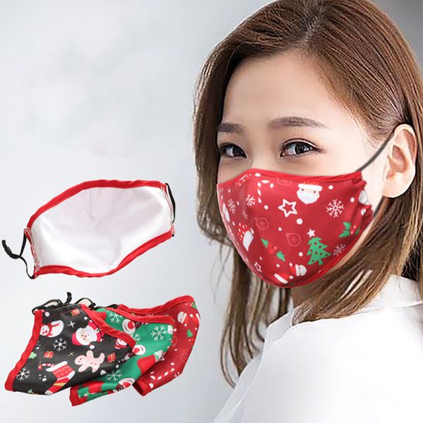 DHL 2020 3D Baskılı Yetişkin Pamuk Toz Geçirmez Tasarımcı Maske Noel Maskesi Özelleştirilmiş Noel Yüz Maskesi Bağımsız Ambalaj