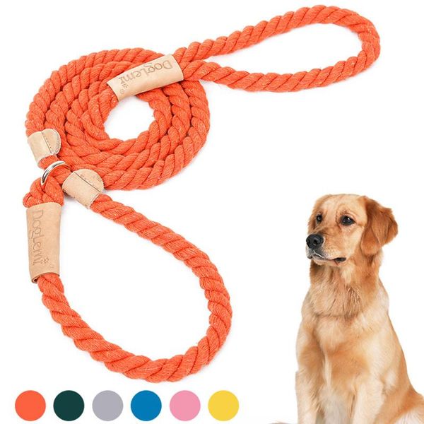 

6 colors cotton dog leash for medium large dogs leads pet training running walking safety mountain climbing leashes pet supplies