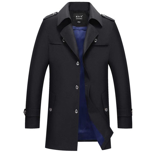 

men's trench coats coat for men uniform jacket winter autumn windbreakers single breasted clothing, Tan;black