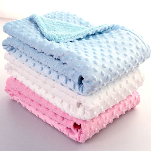 Coperta per bambini Fasce Neonato Coperta termica morbida in pile Solid Set biancheria da letto Trapunta in cotone LJ201105