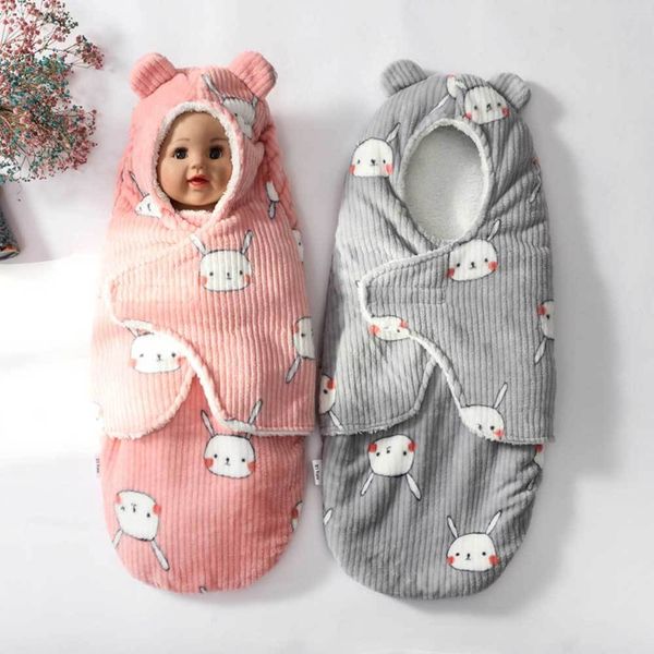 

newborn blanket envelope for discharge autumn winter thick outside sleep bag baby anti-startle swaddle wrap cute sleepsacks y201009
