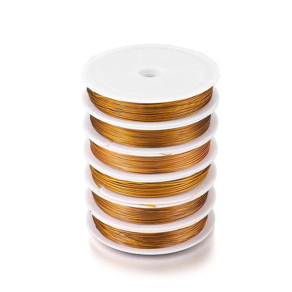 

1roll/lot gold resistant strong line stainless steel wire 0.3/0.45/0.5/0.6mm tiger tail beading wire for jewelry making bbyjeh, White;red