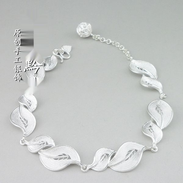 

999 ручной designcustomized чистый braceletjewelry braceletfor женщин 999 ручной работы серебра designcustomized чистого серебра браслет бра, Golden;silver