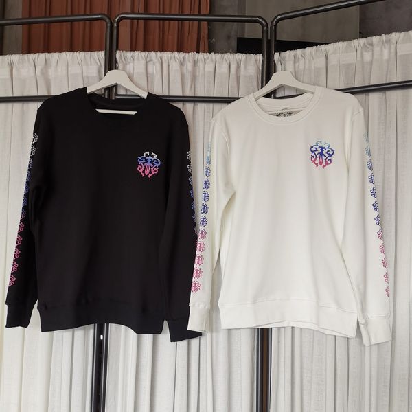 

crosin ch fashion men's and women's horseshoe cross sanskrit printed bf sweater new net red same long sleeve, Black;brown