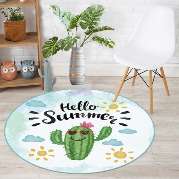 

cartoon round carpet home children bedroom crawling floor mat1