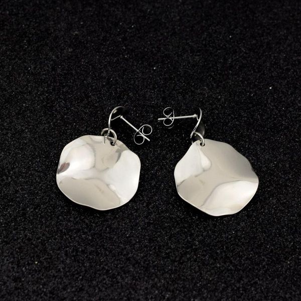 

new fashion gold silver color stainless steel irregular round metal dangle drop earrings women brincos boho jewelry party gift