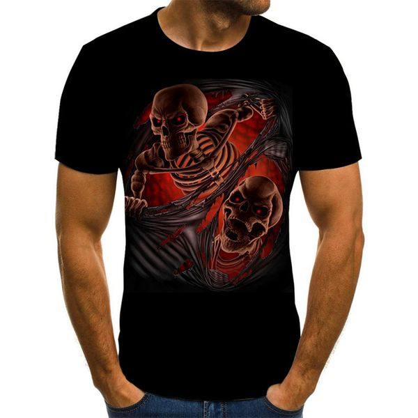 

new horror skull head grim reaper 3dt-shirts summer fun boy clothing 3d print shirts funny oversized kawaii men clothing