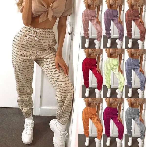 

women's pants & capris letter print harem high waist joggers women sweatpants fashion hip hop streetwear hippie trousers 2021 plus size, Black;white