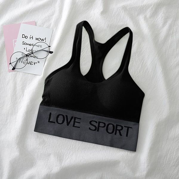

gym clothing 30# love sport womens sports bra cotton breathable casual thin yoga underwear vest running jogging sportwear, White;black