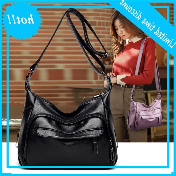 

female pure color forens type medium shoulder pu learn simple messenger bag for women luxury fashion crossbody bags sac