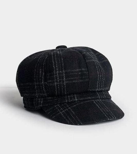 

cokk женщины hat осень зимние шапки для женщин plaid берет восьмиклинка корейский восьмиугольная hat женский vintage bonnet retro gorras 202, Blue;gray
