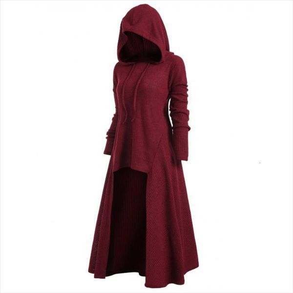 

spring autumn long black gothic dress women hooded punk clothing style plus size knitted dresses for women winter 2020 4xl 5xl, Black;gray