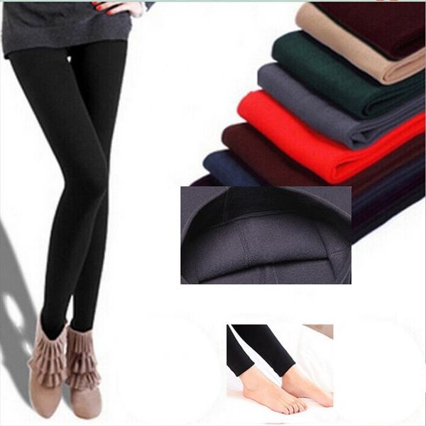 

spring autumn and winter plus velvet warm fashion slim women leggings womens pants fitness pants for girls leggings, Black