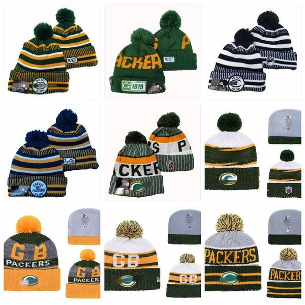 

green bay packers men women youth 2020 sideline home official sport knit hat black football cap, Blue;gray