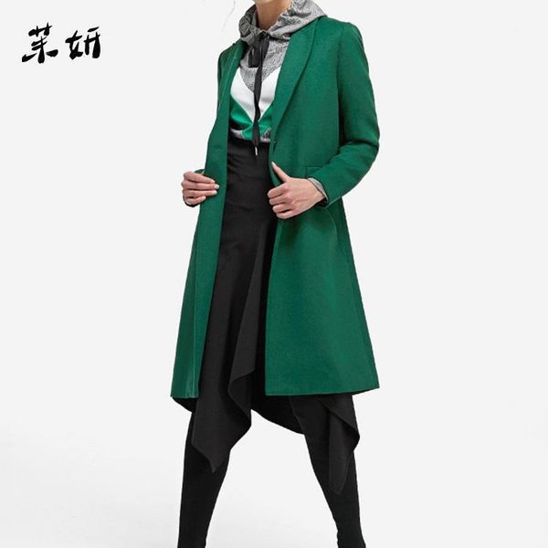 

lady office fashion long coat for women solid slim wool coat and jacket single breasted women clothes 20201, Tan;black