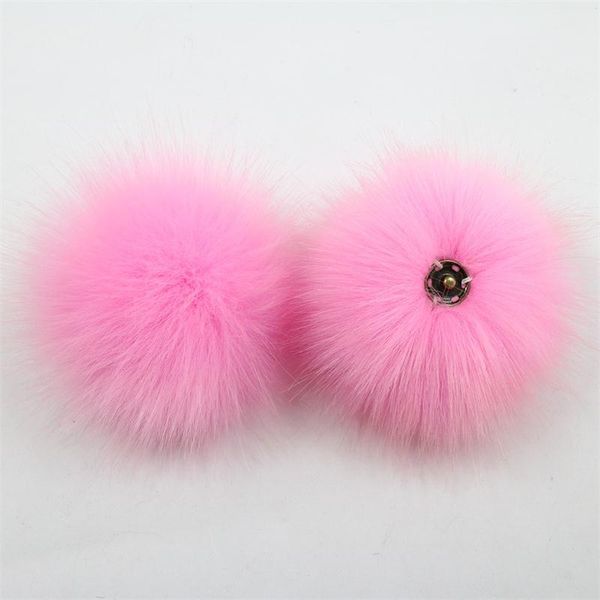 

10 12 15cm false hairball hat ball pom pom diy ball wholesale cap accessories multicolor faux fox fur pompom with buckle sqczgt pingtoy, Black;white