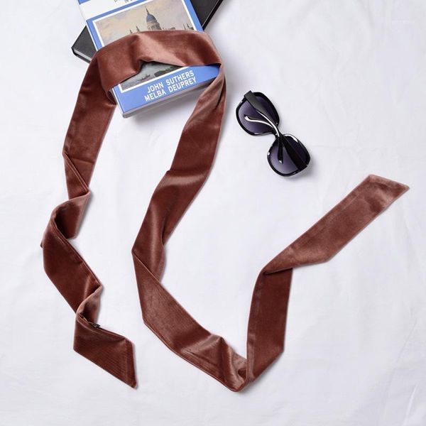 

scarves 200cm long velvet scarf choker solid color chic women skinny stylish bandana neck ties [1277]1, Blue;gray