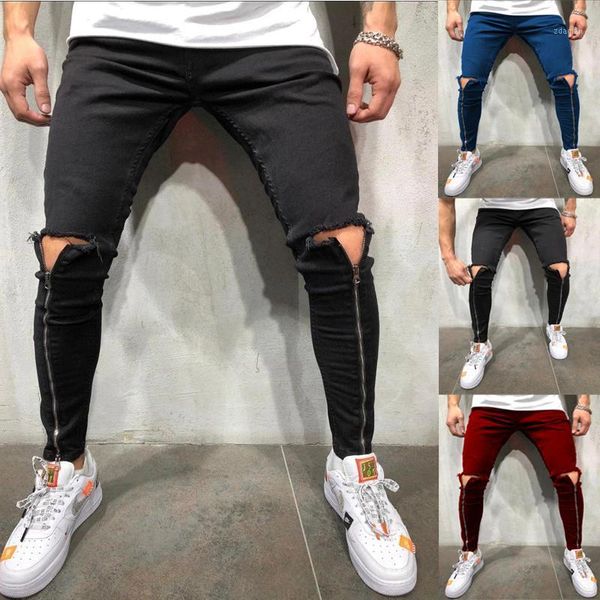 

men's pants men business casual cotton slim straight trousers spring summer long multi-pocket zip-up sweatpants jogging pants1, Black
