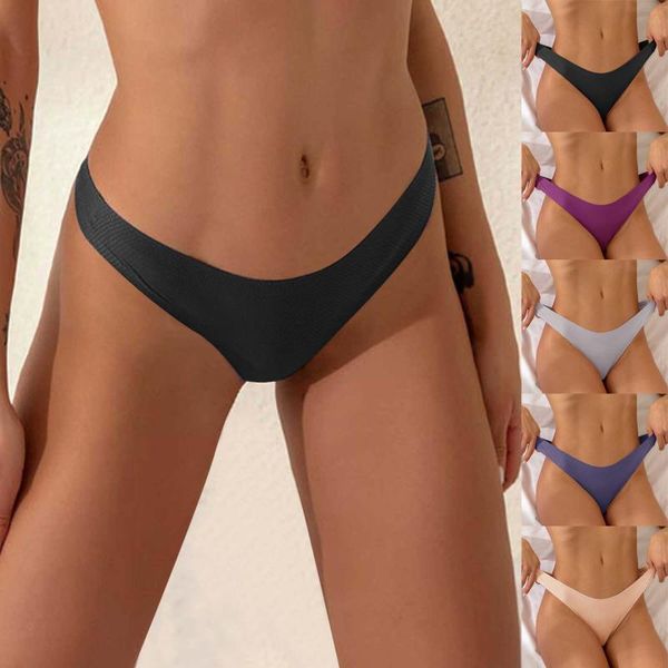 

women's panties basic elastic comfortable solid color underwear shorts lingerie clothing 2021 thongs woman, Black;pink