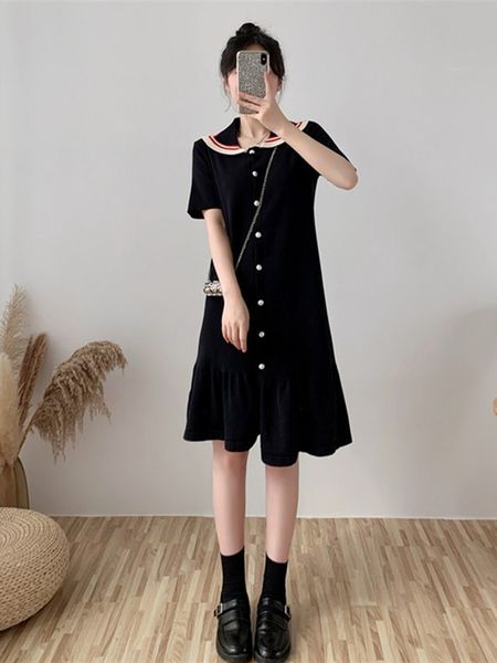 

2020 летней женщины clothingnew женщин лето новый стиль вестерн небольшой первой любви платье супер фея mori воланами похудения трикотажное, Black;gray