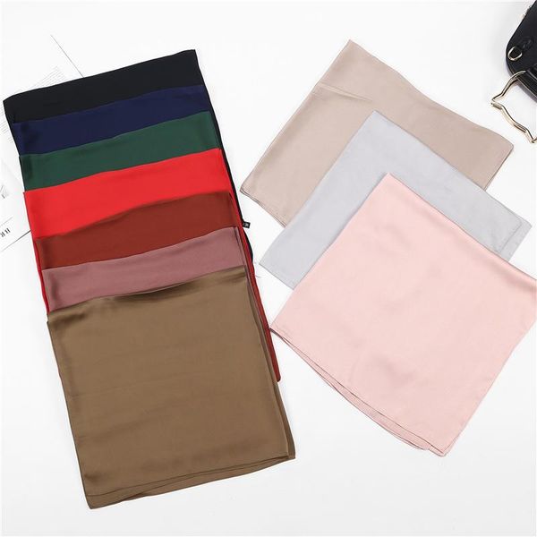 

scarves 70*70cm candy colors women silk scarf fashion shawl head covering ladies professional small squares design scaves, Blue;gray