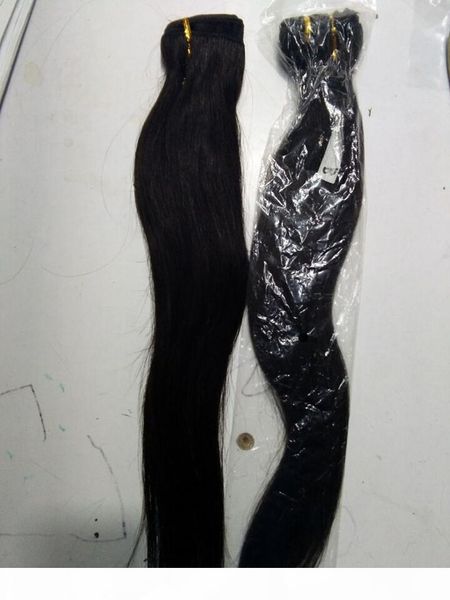 

straight wave virgin brazilian hair weave, raw human hair bundles with natural color, 100g one bundle & 3bundle one lot, dhl, Black