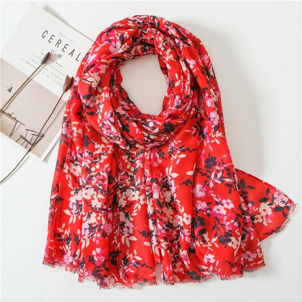 

scarves 2021 chinese style ethnic print beach shawl for women tourism sunscreen tassel cotton scarf fashion red flower silk, Blue;gray