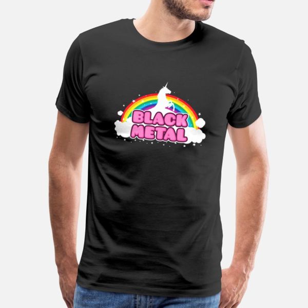 

black metal (funny unicorn / rainbow mosh parody designers graphic t shirt diy print o-neck tracksuit hoodie sweatshirt