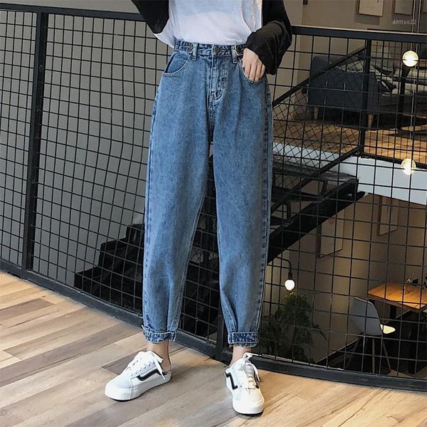 

women's jeans woman high waist clothes wide leg denim clothing streetwear vintage quality 2021 fashion harajuku loose straight pants1, Blue