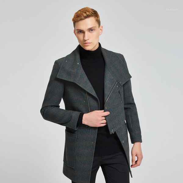 

boollili men's coat short wool coats man jacket casual winter coat men grey mens coats overcoats abrigo hombre1, Black