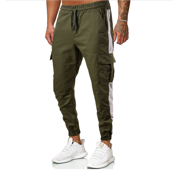 

men's fashion pants sport pants slim fitness training gym jogging men's sport, Black