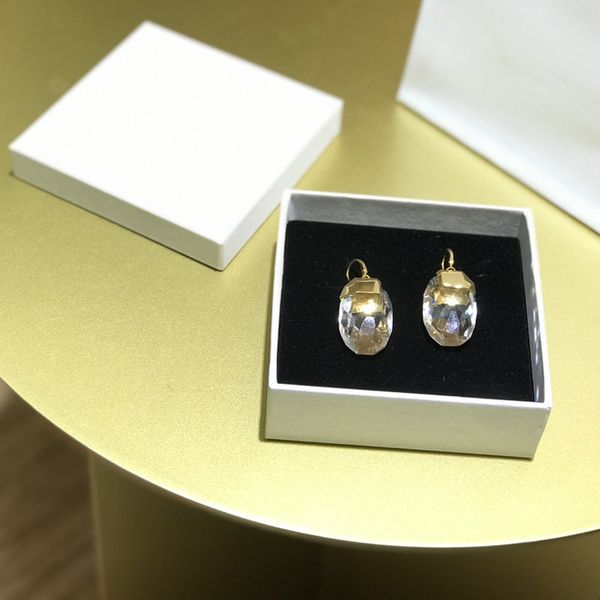 

2020 new transparent crystal earrings the distinctive diamond design is full of personality, subverting your impression of traditional earri, Silver