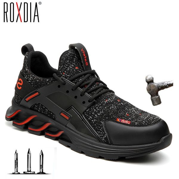 

2019 new steel toe cap men boots safety shoes plus size 36-48 women work sneakers breathable outdoor shoe roxdia brand rxm161 y200915, Black;brown