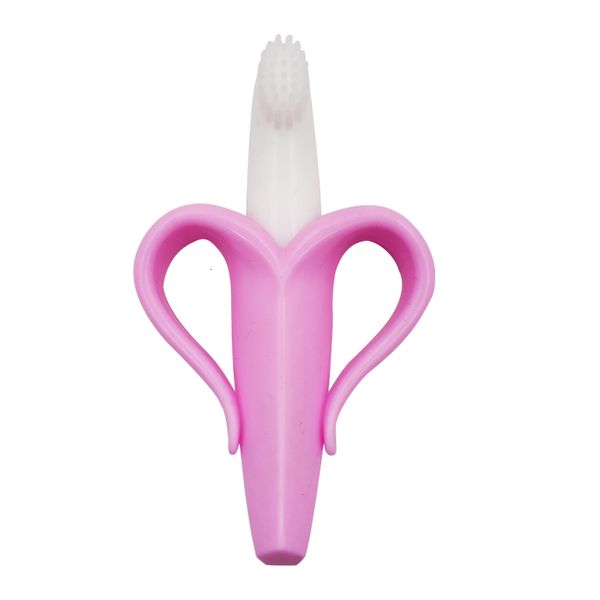 

safe baby silicone teether training toothbrush bpa banana corn toddle teething chew toys for infant chewi