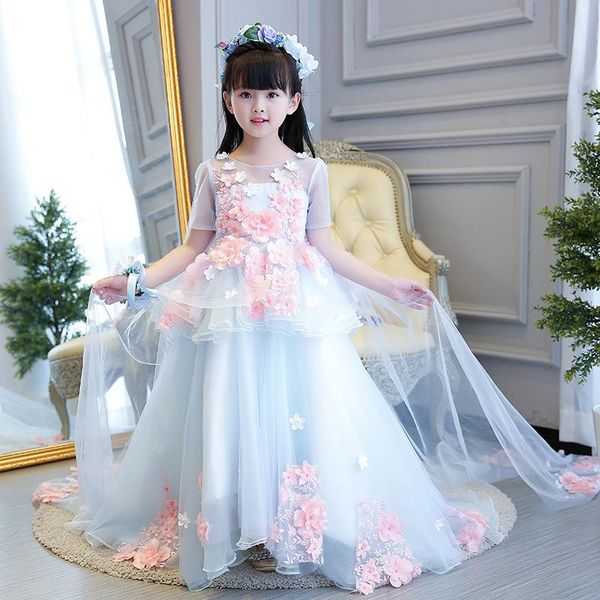 

2020 new flower girl dresses for weddings luxury kids pageant ball gowns first communion dresses for girls vestidos daminha, Red;yellow