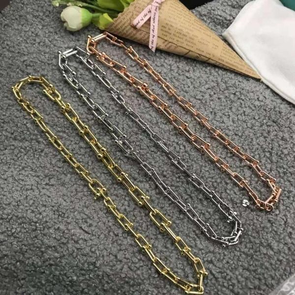 

s925 necklace hip-hop style gradient u-shaped charm ladies necklace, Silver