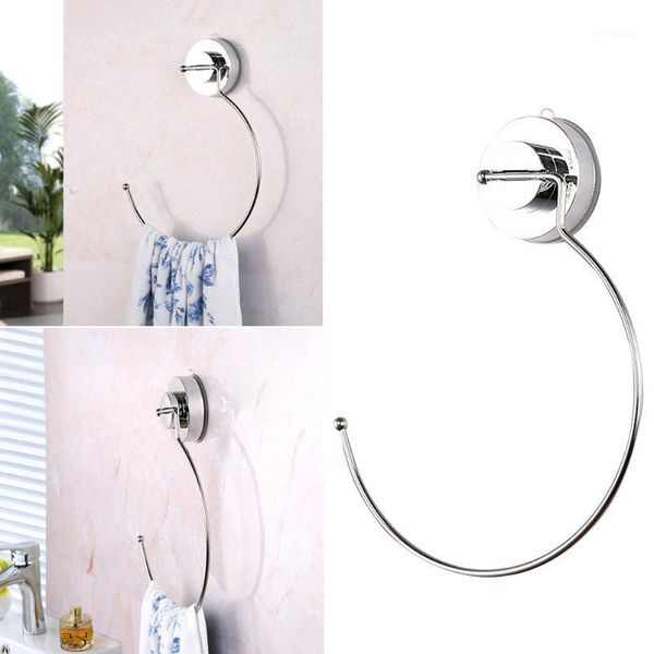 

bathroom storage & organization durable classic towel rack polished reusable holder ring convenient thick stainless steel with suction cup1