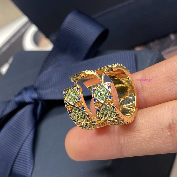 

colorful stripes small earring earrings retro fashion ring earrings tribal national wind geometric pattern color drill, Silver