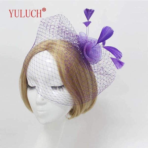 

hair clips & barrettes yuluch china handmade 6 colors feather veil bridal tiara hairpin vacation casual jewelry accessories party gifts1, Golden;silver