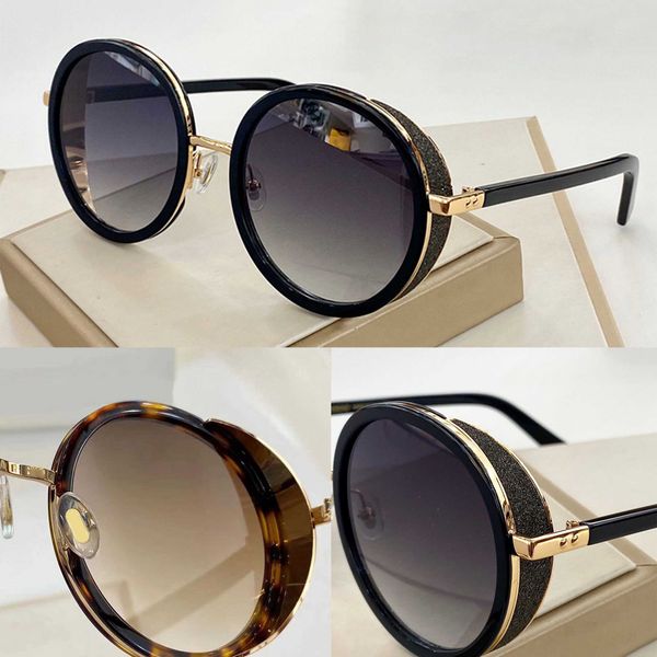 

andin new sunglasses ladies fashion glossy chip board charm round frame lilos uv protection lens mirror comes with packaging, White;black