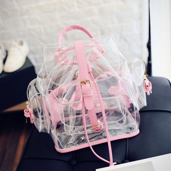 

hbp 21 new handbags european and american fashion transparent backpack female trend cute contrast color girls backpack ph-wf2101272